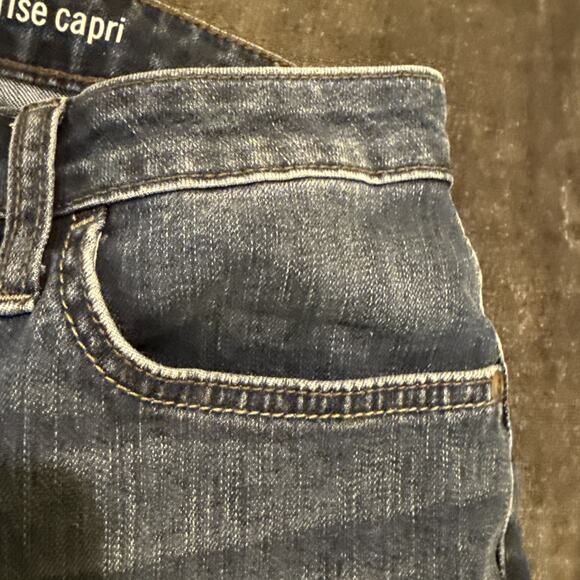 Lee Riders Women's Mid Rise Capri Stretch Denim Blue Dark Wash Size 28 - Picture 10 of 16